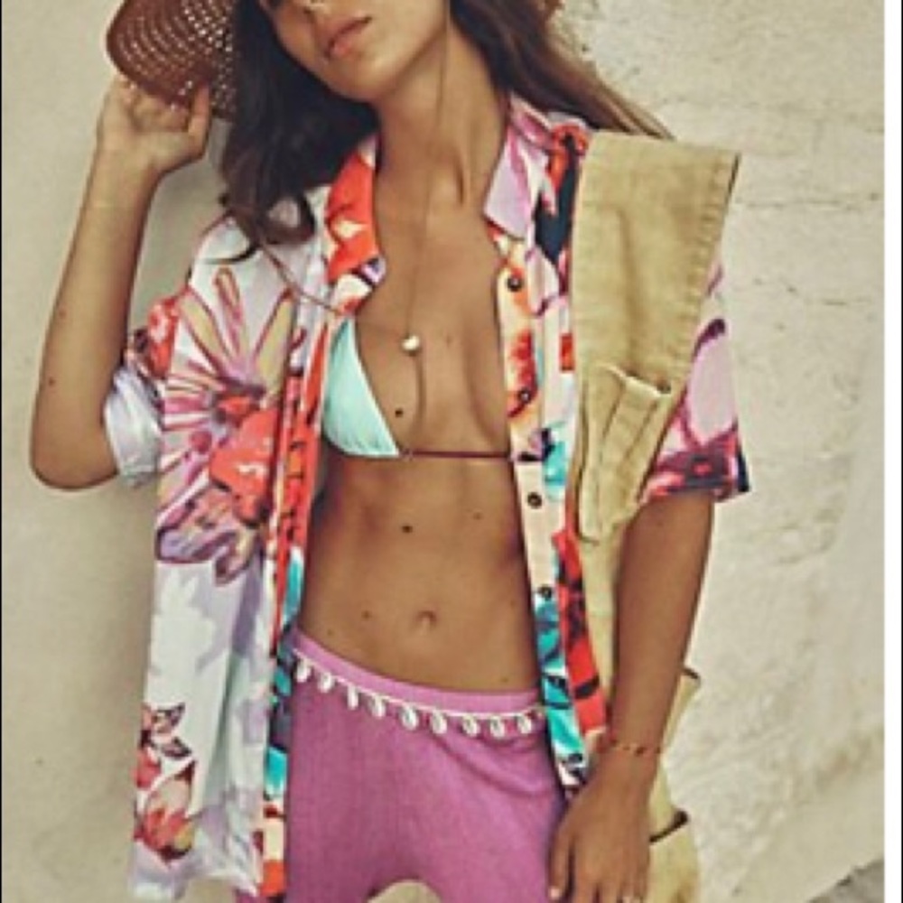 Free people NWT oversized soft shirt XS